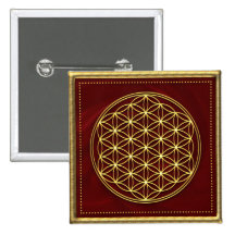 Blume des Lebens -Flower of life - Gold Buttons