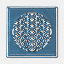 Blume des Lebens -Flower of life - Silber Magnets