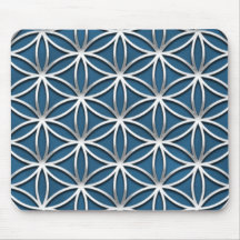 Blume des Lebens -Flower of life - Silber Mauspad