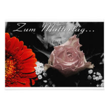 Blumenkarte zum Muttertag Personalisierte Ankündigungskarten