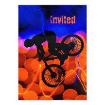 BMX en cristales y relámpago ligeros Invitacion Personal