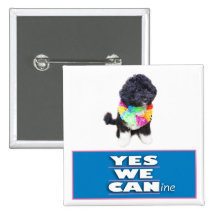 BO Obama SÍ NOSOTROS botón canino, cuadrado Pin