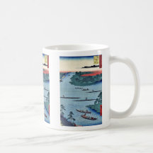 Boca de río de Nakagawa por Andō, Hiroshige Ukiyo- Tazas