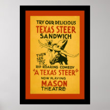 Bocadillo del buey de Tejas Posters