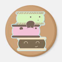Bocadillos felices del helado imán para frigorífico