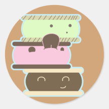 Bocadillos felices del helado pegatina