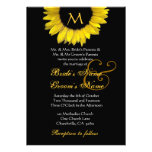 Boda amarillo del girasol invitaciones