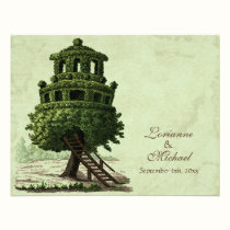 Boda Antiqued diversión del pergamino de la casa e invitaciones