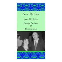 Boda azul brillante del modelo de la verde lima tarjetas personales