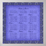 Boda azul de plata "cartas del asiento " impresiones