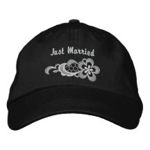 Boda blanco del cordón - apenas gorra casado gorra bordada