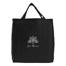 Boda blanco del cordón - apenas tote casado bolsas bordadas