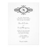 Boda blanco del marco del solo negro barroco del m invitaciones personalizada