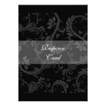 Boda blanco negro "tarjeta de la respuesta" floral comunicado personalizado