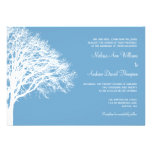 Boda blanco y azul del roble del invierno invitacion personalizada
