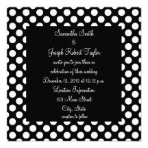 Boda blanco y negro del lunar comunicado personalizado