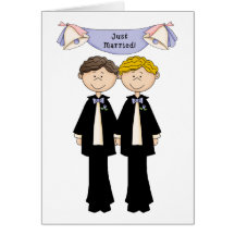 Boda casado gay adaptable del varón apenas tarjetas