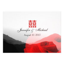 Boda chino del amor eterno/de la felicidad doble invitación