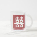 Boda chino del logotipo de la felicidad cuadrada d taza
