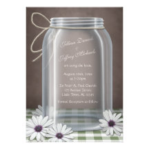 Boda de Brown del verde de la margarita del tarro  Anuncio Personalizado
