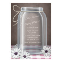 Boda de la guinga del rosa de la margarita del tar invitación personalizada