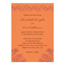 Boda de la terracota de las hojas de la floración  invitación personalizada