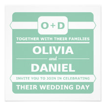 Boda de la verde menta invitacion personalizada