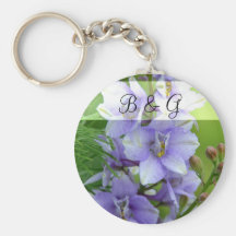 Boda de Larkspur de la lavanda Llaveros Personalizados