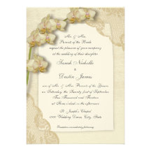Boda de las orquídeas y del cordón del vintage invitaciones personales 