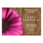 Boda de madera del grano de la margarita de Gerber Invitaciones Personalizada