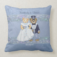 Boda de novia y del novio del oso de peluche - per almohada