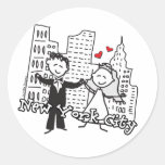 Boda de NYC Pegatinas Redondas
