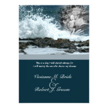 Boda de playa costero comunicado personalizado