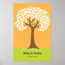 Boda del árbol de la huella dactilar/de la firma ( posters