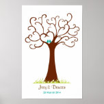 Boda del árbol de la huella dactilar - Heartastic  Poster