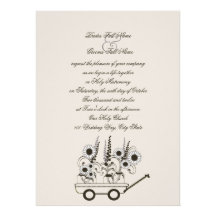 Boda del carro del girasol comunicado personalizado