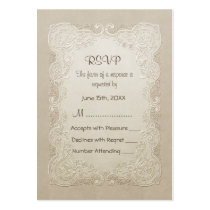 Boda del cordón de la mariposa del vintage - RSVP tarjetas de negocio
