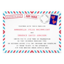 Boda del correo aéreo en las invitaciones de Españ Comunicados Personalizados