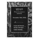Boda del damasco del gris negro y de plata - RSVP Invitacion Personal