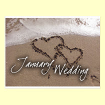 Boda del destino de la playa de enero tarjetas postales