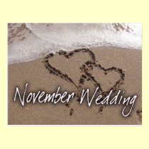 Boda del destino de la playa de noviembre tarjetas postales