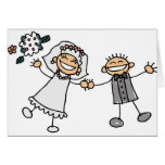 Boda del dibujo animado felicitacion 
