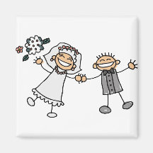 Boda del dibujo animado imán