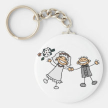 Boda del dibujo animado llaveros personalizados