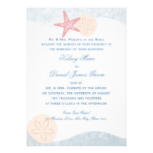 Boda del dólar de las estrellas de mar y de arena invitaciones personalizada
