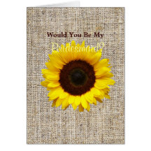 boda del girasol del amarillo de la arpillera del  felicitación