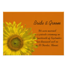 Boda del girasol/invitación de la fuga