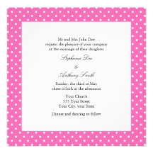 Boda del lunar de las rosas fuertes y del blanco invitacion personal 