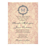 Boda del monograma del marco del vintage de la pla invitaciones