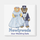 Boda del oso de peluche - personalizar iman
